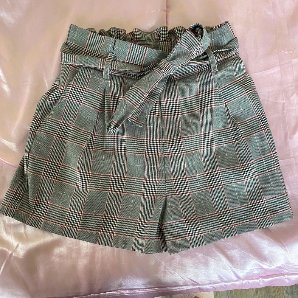 Plaid High Waisted Shorts